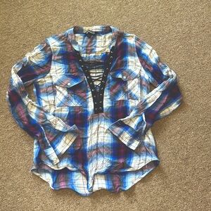 Express brand flannel shirt multi color size XS